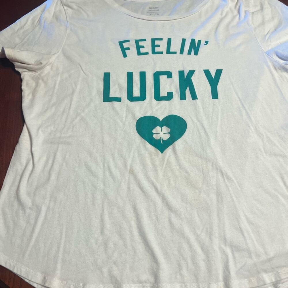 Feelin' Lucky White Old Navy T-Shirt